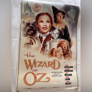 Vintage The Wizard of Oz Movie Poster 34”x22”
Original cast